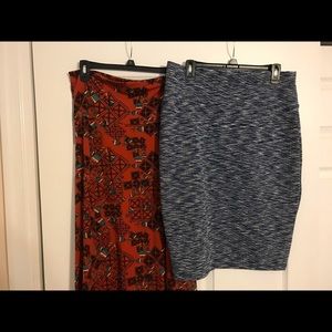 Lot of 2 XL LuLaRoe Skirts- Maxi and Cassie